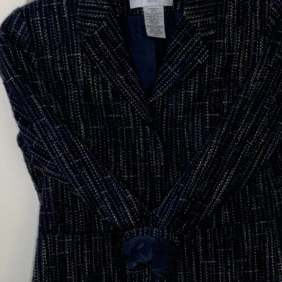 Sag Harbor Petite Womens Size 8P Blue Rainbow Speckled Snap Blazer Jacket - Picture 8 of 9